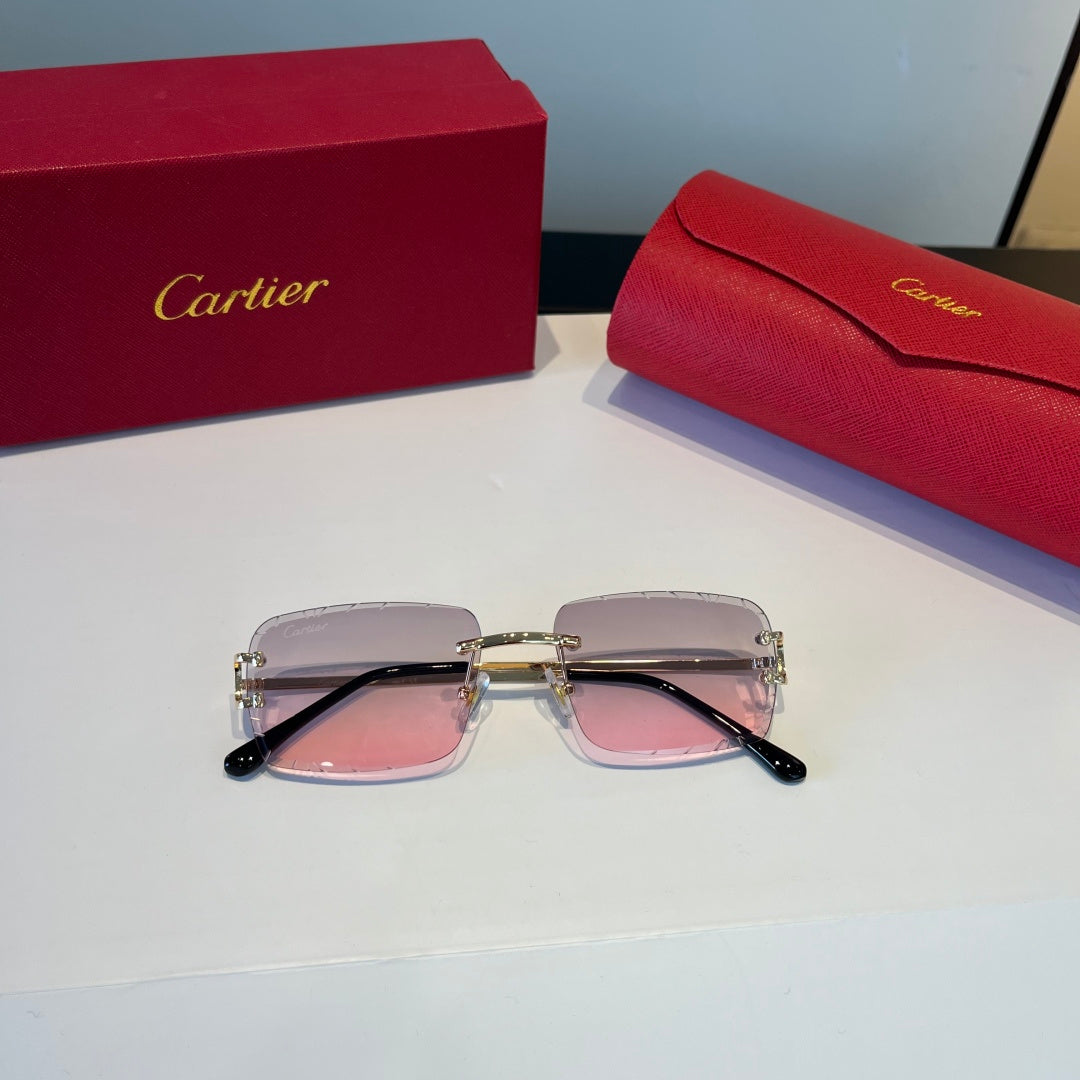 Cartier Lightweight Metal Rimless Silver Lens Sunglasses for Men & Wo - 465802 - detail image 9