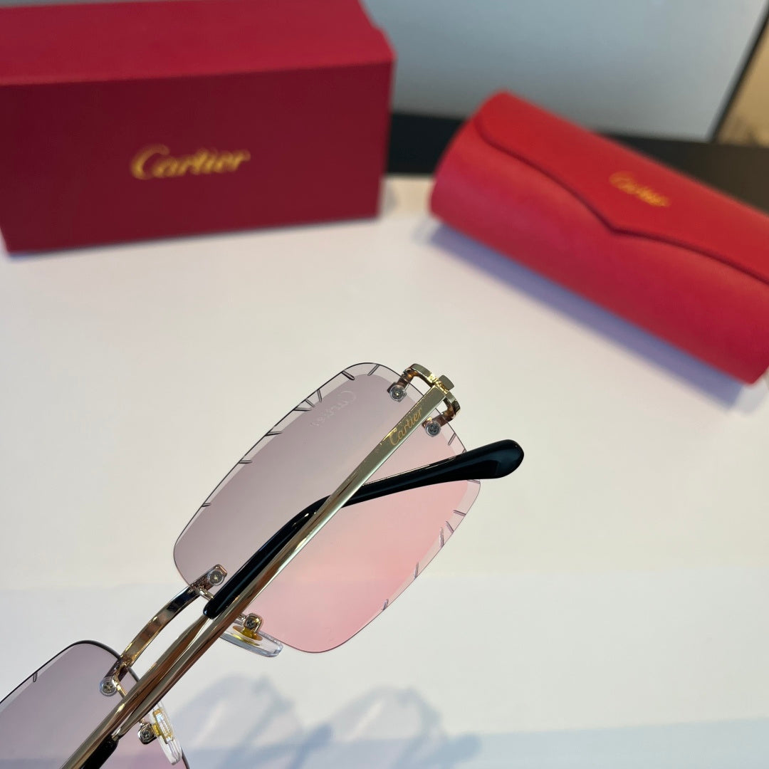 Cartier Lightweight Metal Rimless Silver Lens Sunglasses for Men & Wo - 465802 - detail image 7