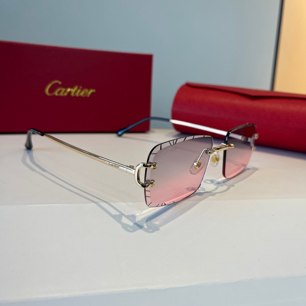 Cartier Lightweight Metal Rimless Silver Lens Sunglasses for Men & Wo - 465802 - detail image 2
