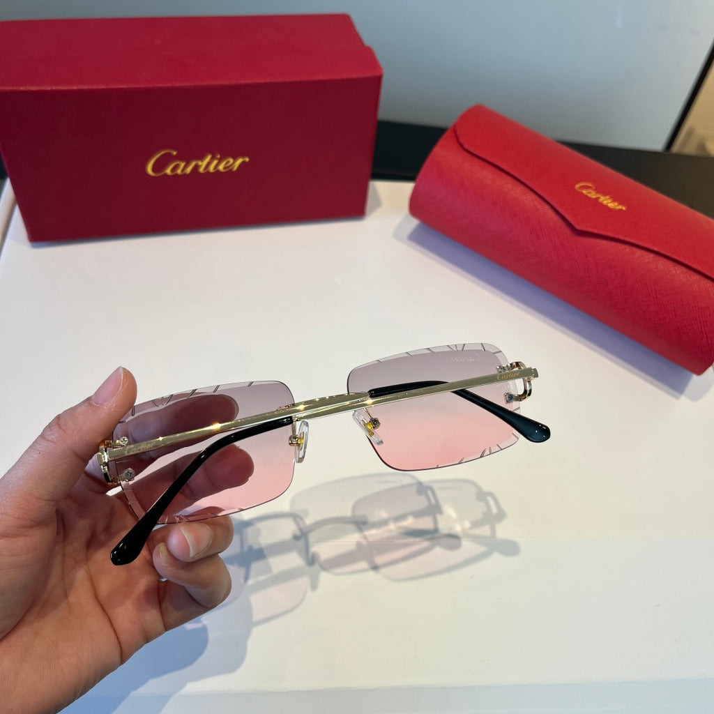 Cartier Lightweight Metal Rimless Silver Lens Sunglasses for Men & Wo - 465802 - detail image 6