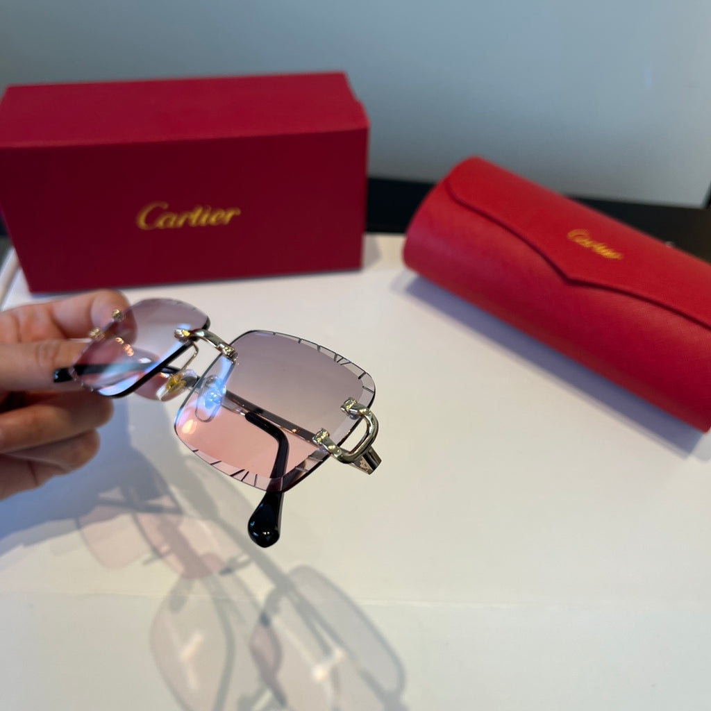 Cartier Lightweight Metal Rimless Silver Lens Sunglasses for Men & Wo - 465802 - detail image 8