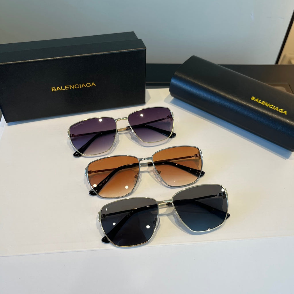 Balenciaga Rectangular Purple Lens Sunglasses for Men & Women - detail image 9