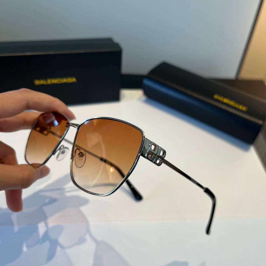 Balenciaga Rectangular Brown Lens Sunglasses for Men & Women - 935207 - detail image 4