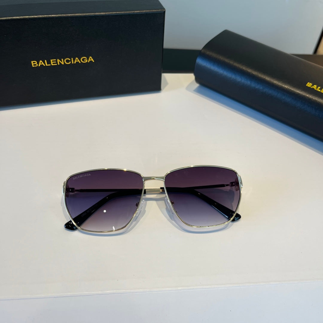 Balenciaga Rectangular Purple Lens Sunglasses for Men & Women - detail image 7