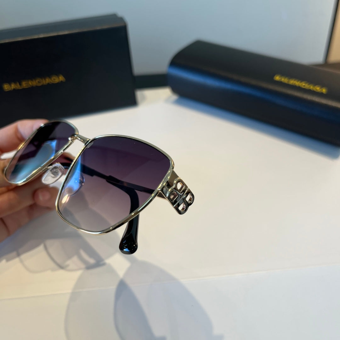 Balenciaga Rectangular Purple Lens Sunglasses for Men & Women - detail image 6