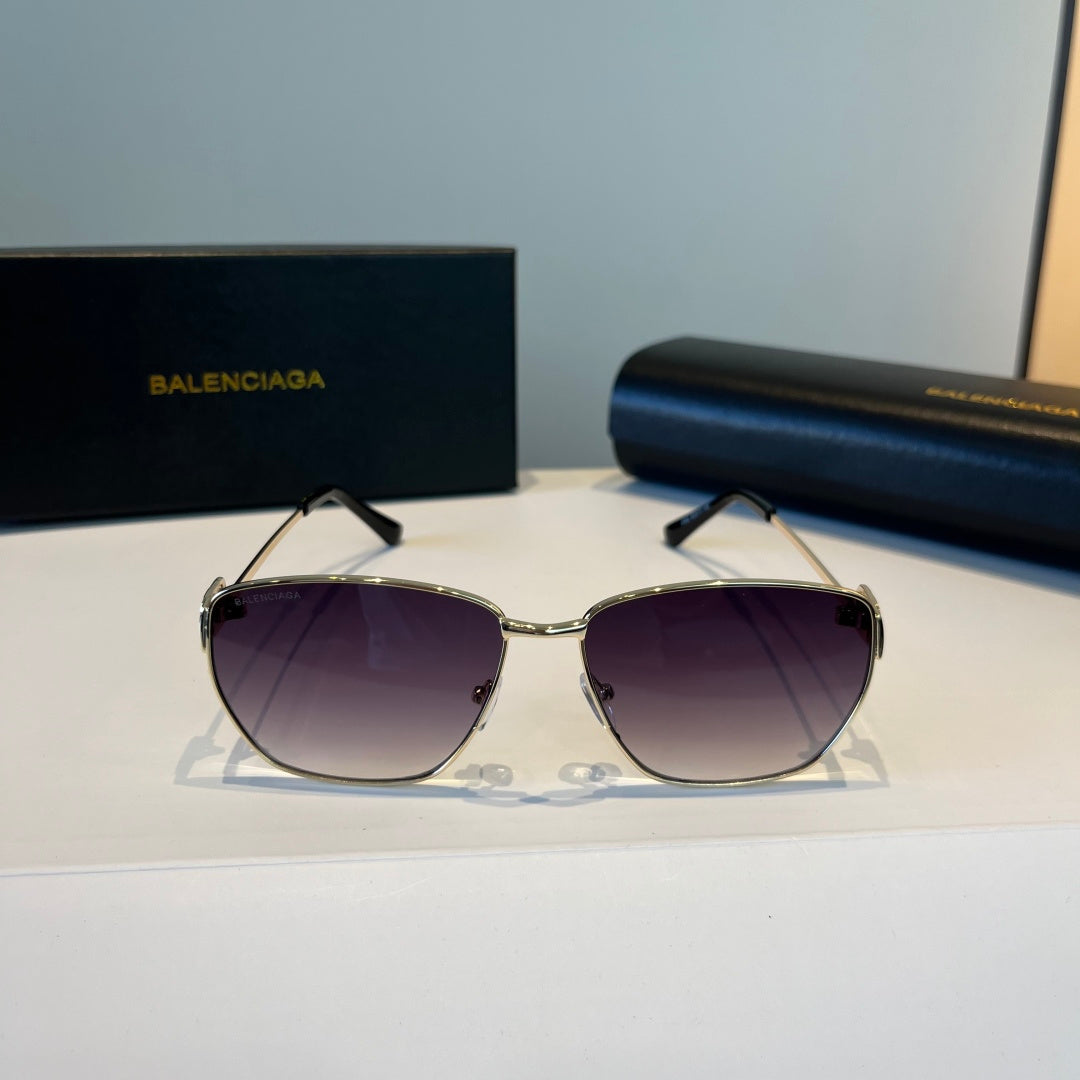 Balenciaga Rectangular Purple Lens Sunglasses for Men & Women - detail image 2