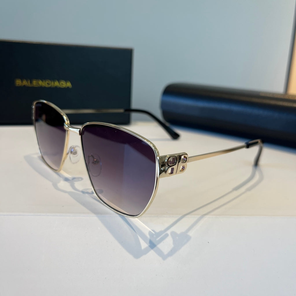Balenciaga Rectangular Purple Lens Sunglasses for Men & Women - detail image 3