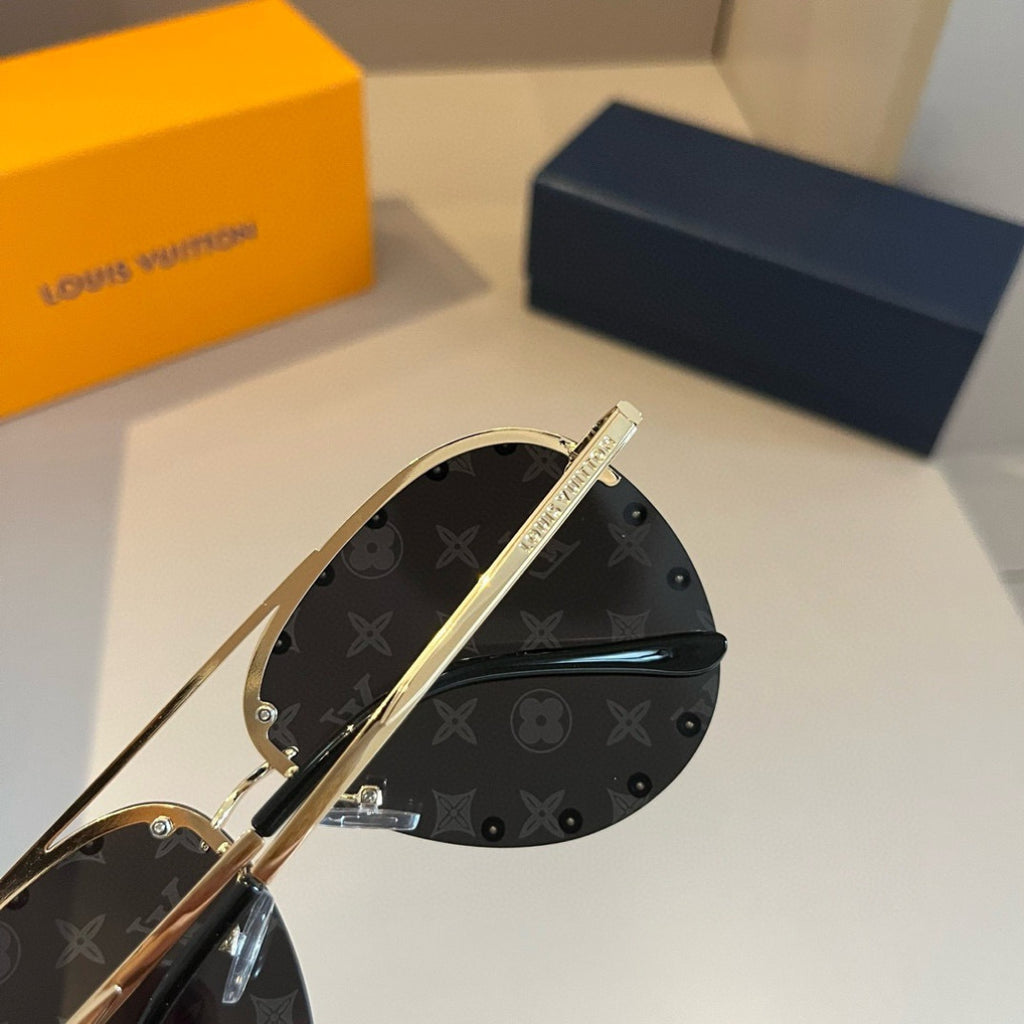 Louis Vuitton Metal Aviator Gold Lens Sunglasses for Men & Women - 448677 - detail image 6