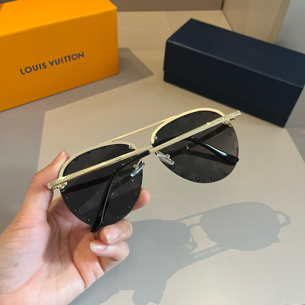 Louis Vuitton Metal Aviator Gold Lens Sunglasses for Men & Women - 448677 - detail image 5