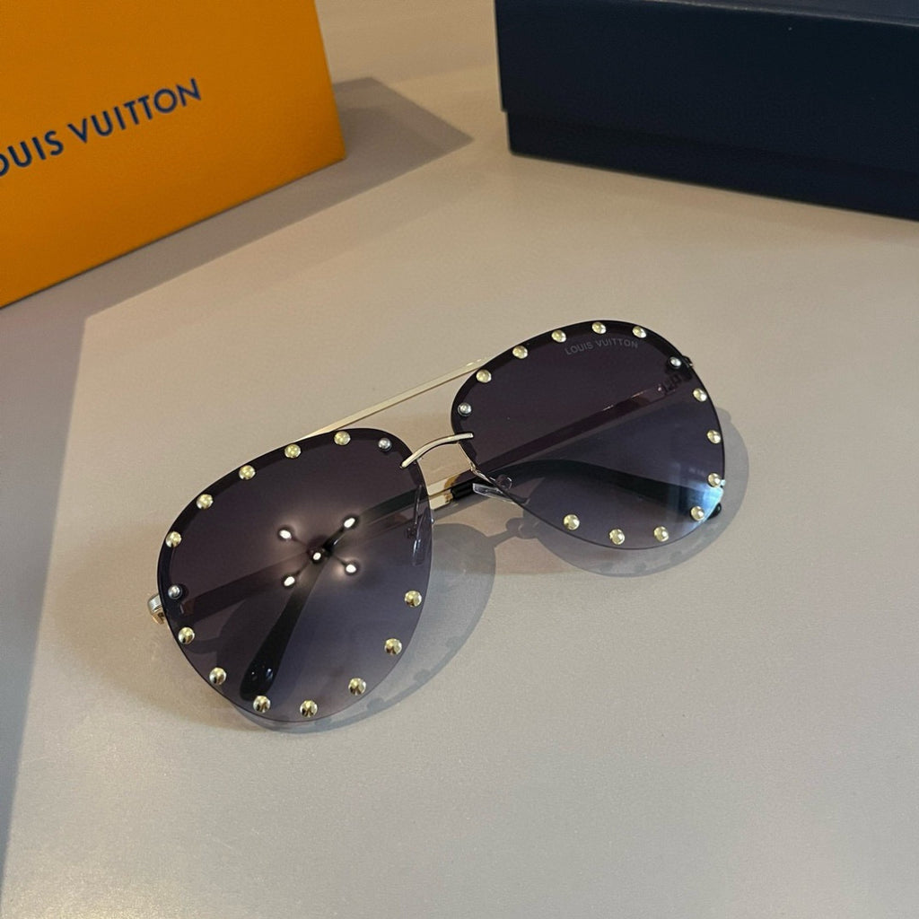Louis Vuitton Metal Aviator Gold Lens Sunglasses for Men & Women - 448678 - detail image 4