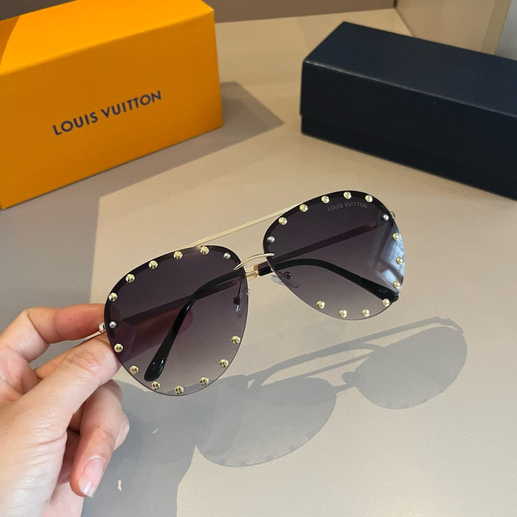 Louis Vuitton Metal Aviator Gold Lens Sunglasses for Men & Women - 448678 - detail image 5
