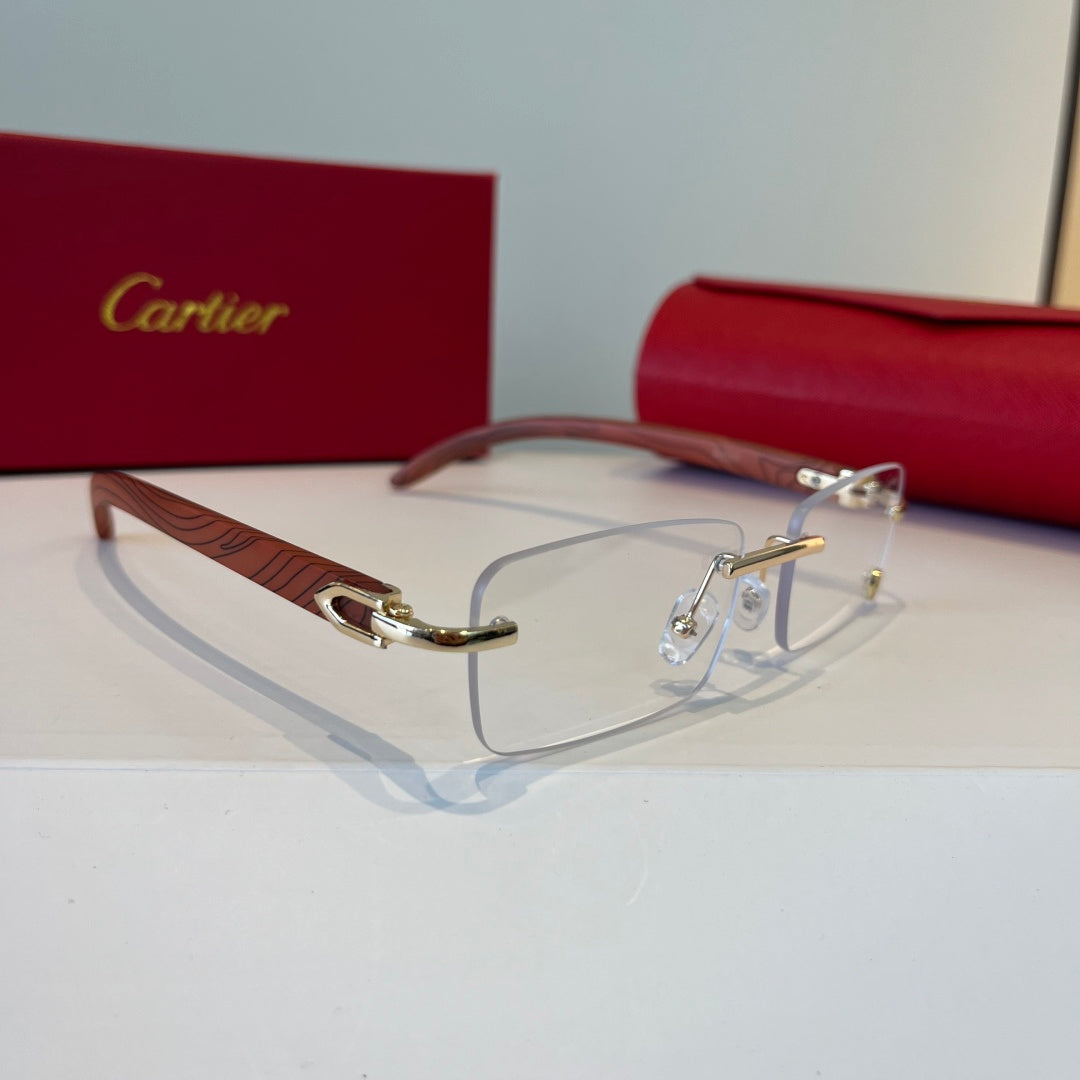 Cartier Lightweight Metal Rimless Silver Lens Sunglasses for Men & Wo - 432210