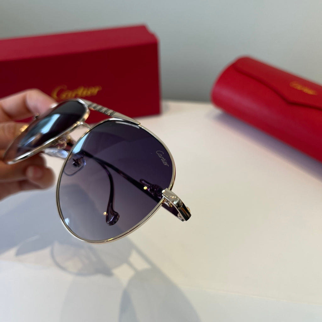 Cartier Lightweight Metal Rimless Silver Lens Sunglasses for Men & Wo - 449501 - detail image 7