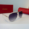 Cartier Lightweight Metal Rimless Silver Lens Sunglasses for Men & Wo - 432267