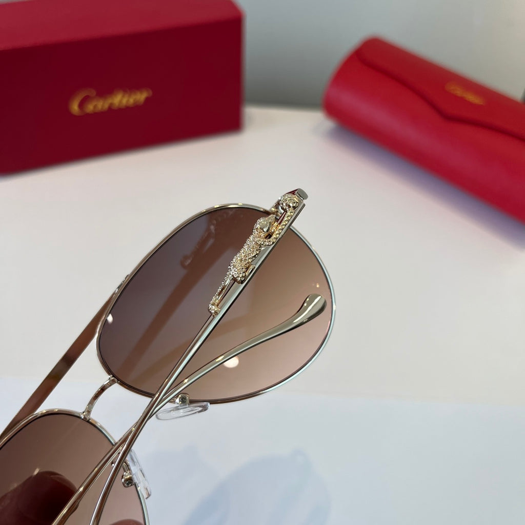 Cartier Lightweight Metal Rimless Brown Lens Sunglasses for Men & Wom - 432269 - detail image 7