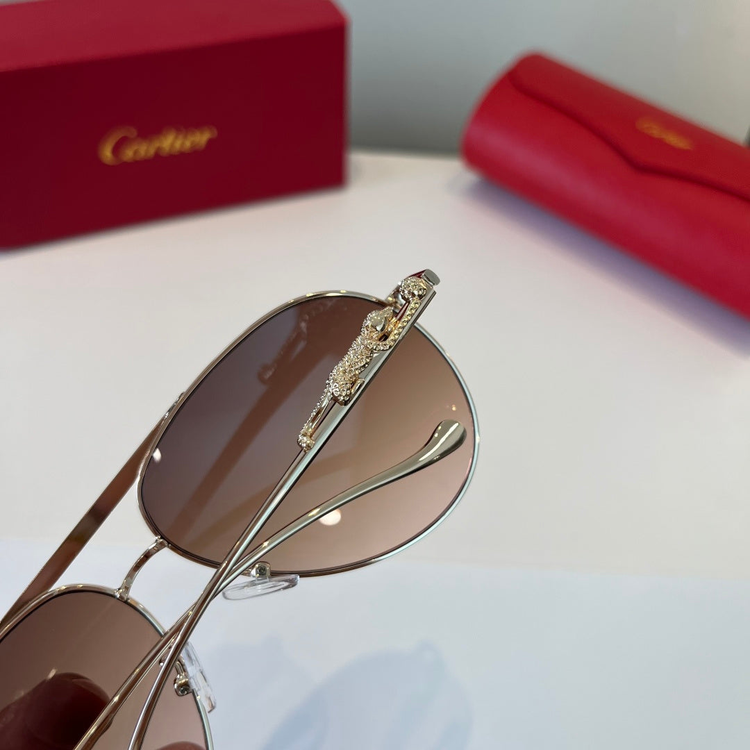 Cartier Lightweight Metal Rimless Brown Lens Sunglasses for Men & Wom - 432269 - detail image 7