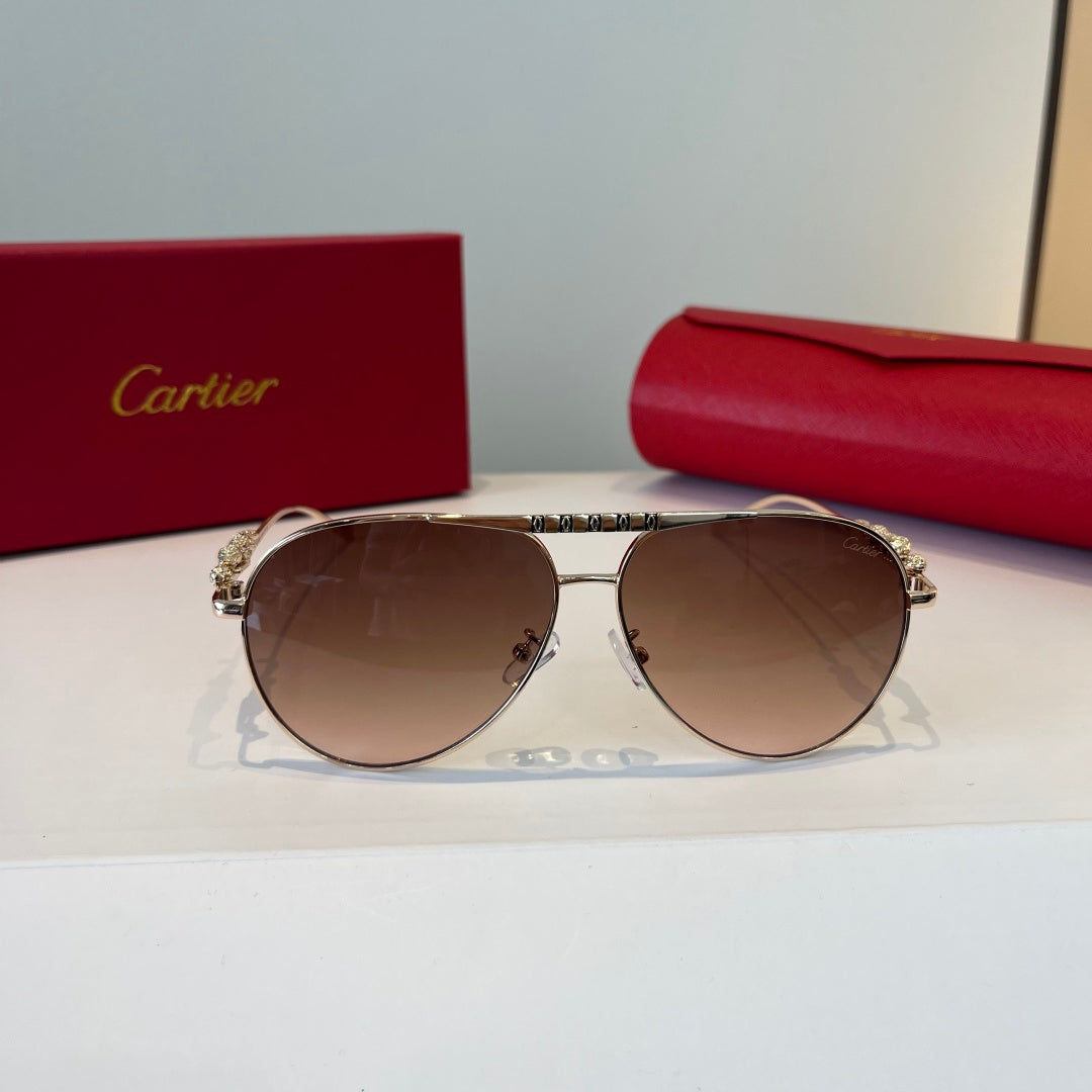 Cartier Lightweight Metal Rimless Brown Lens Sunglasses for Men & Wom - 432269 - detail image 2