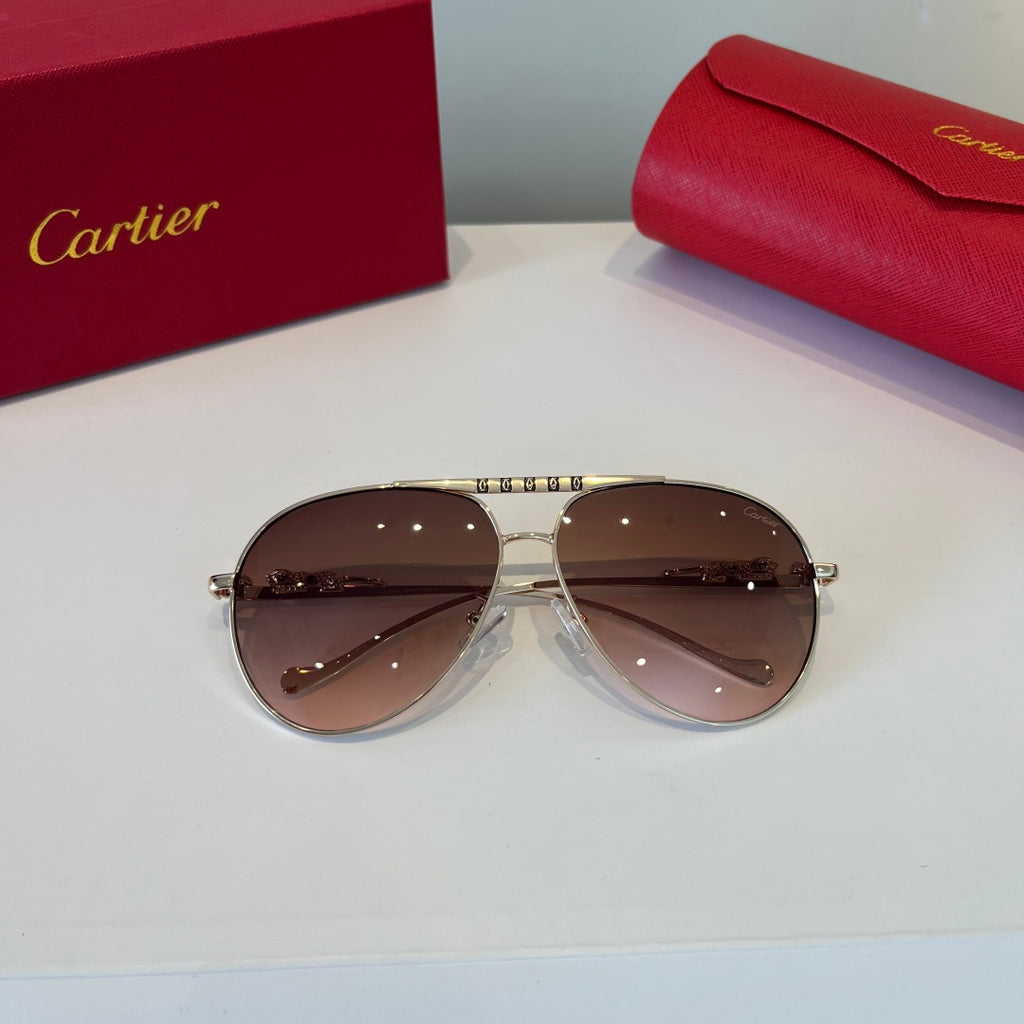 Cartier Lightweight Metal Rimless Brown Lens Sunglasses for Men & Wom - 432269 - detail image 5
