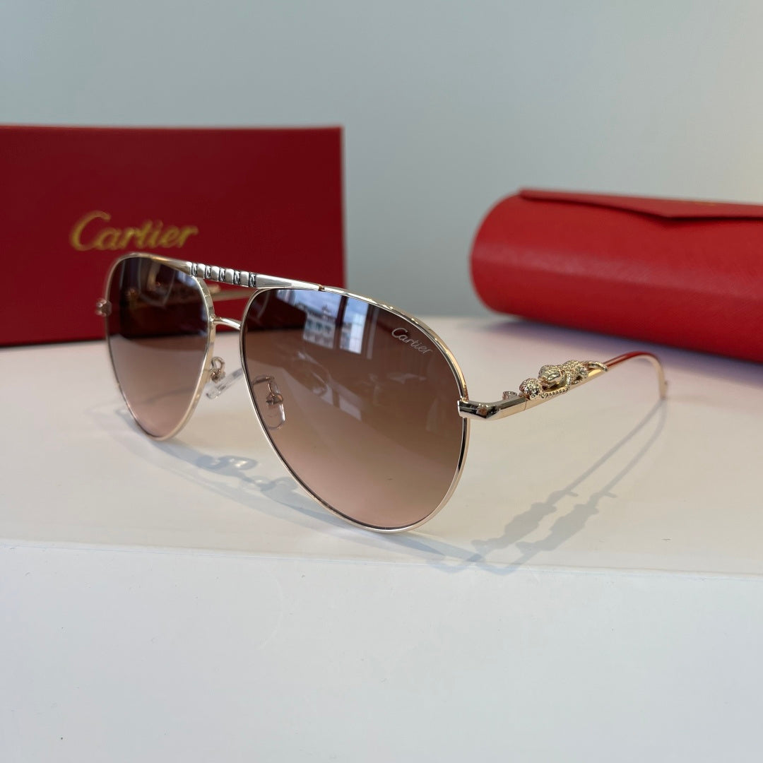 Cartier Lightweight Metal Rimless Brown Lens Sunglasses for Men & Wom - 432269 - detail image 3