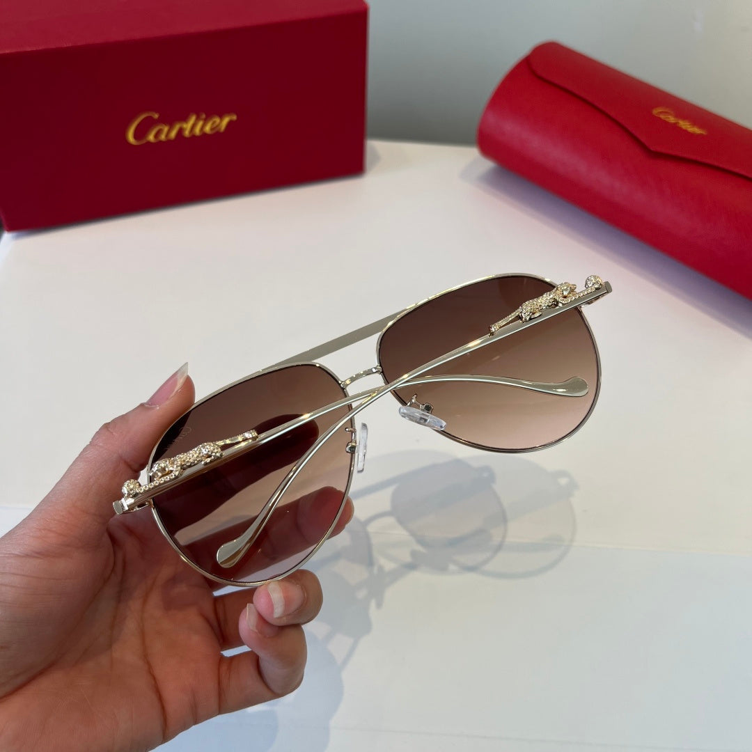 Cartier Lightweight Metal Rimless Brown Lens Sunglasses for Men & Wom - 432269 - detail image 8