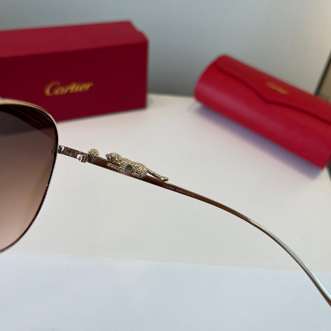 Cartier Lightweight Metal Rimless Brown Lens Sunglasses for Men & Wom - 432269 - detail image 9