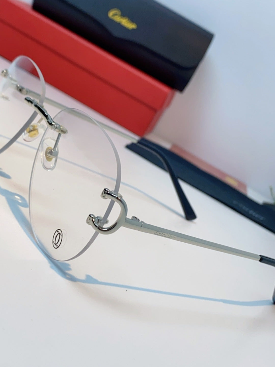 Cartier Lightweight Rimless Silver Lens Sunglasses for Men & Women - 432287 - detail image 7