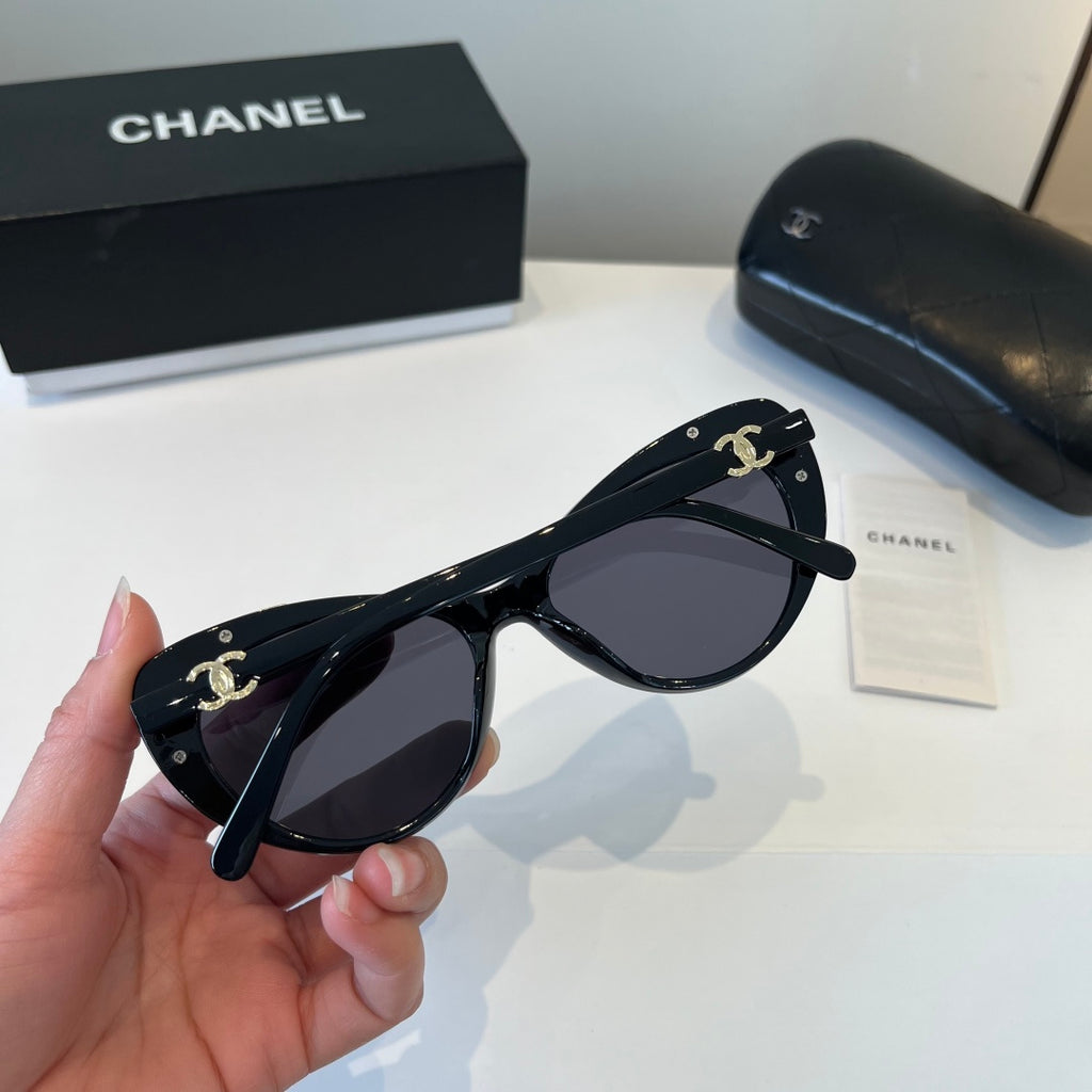 Chanel Cat-Eye Black Lens Sunglasses for Men & Women - detail image 7