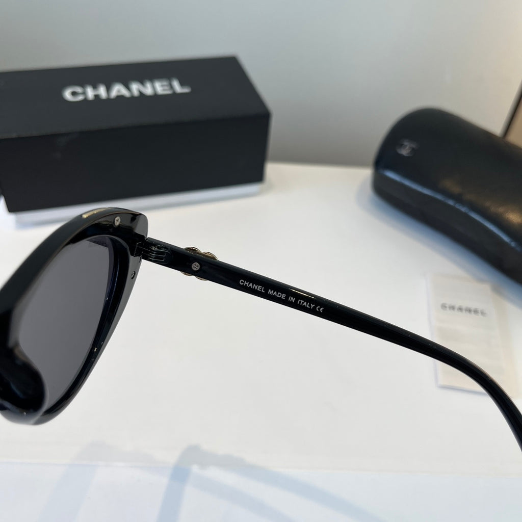 Chanel Cat-Eye Black Lens Sunglasses for Men & Women - detail image 5