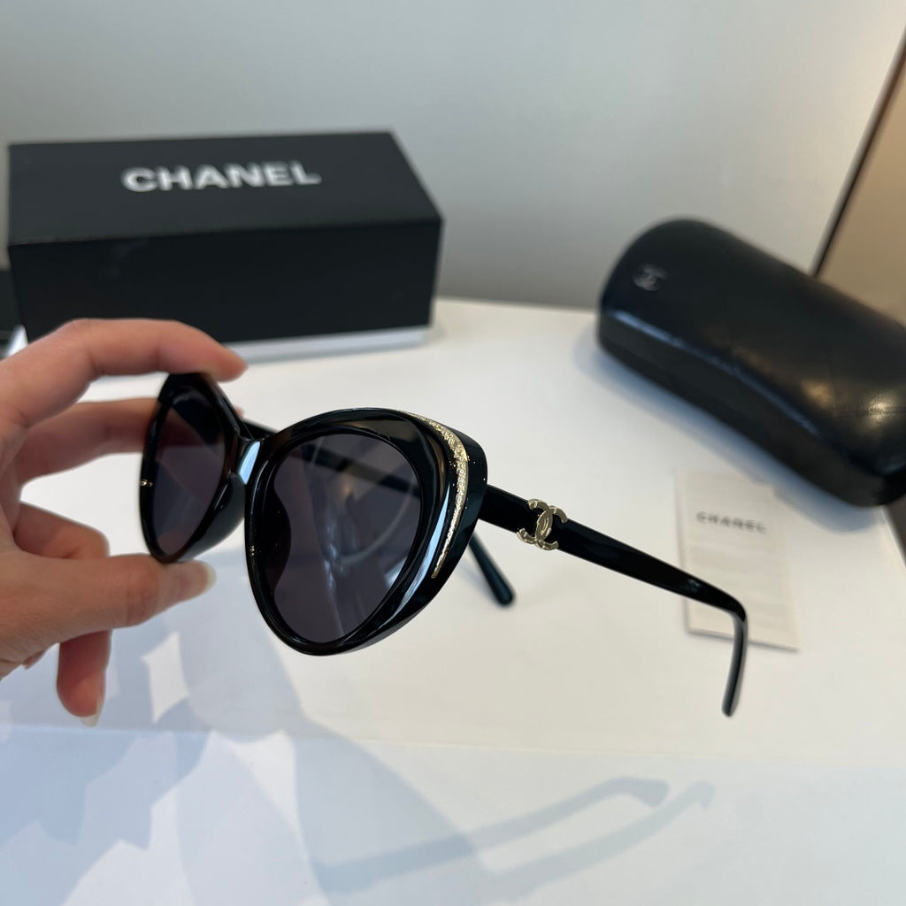 Chanel Cat-Eye Black Lens Sunglasses for Men & Women - detail image 4