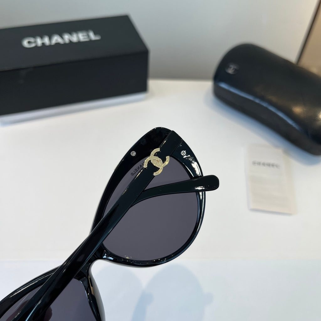 Chanel Cat-Eye Black Lens Sunglasses for Men & Women - detail image 8