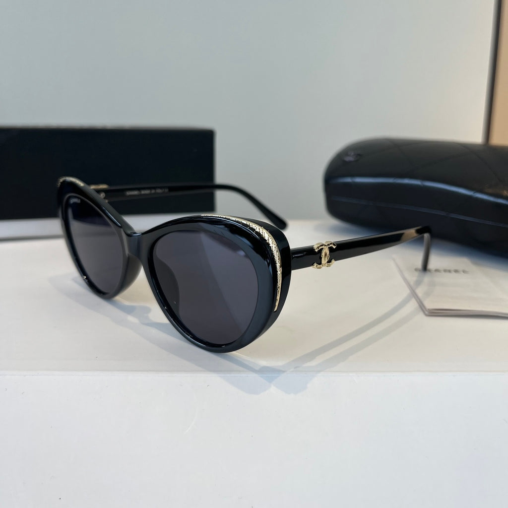 Chanel Cat-Eye Black Lens Sunglasses for Men & Women - detail image 3