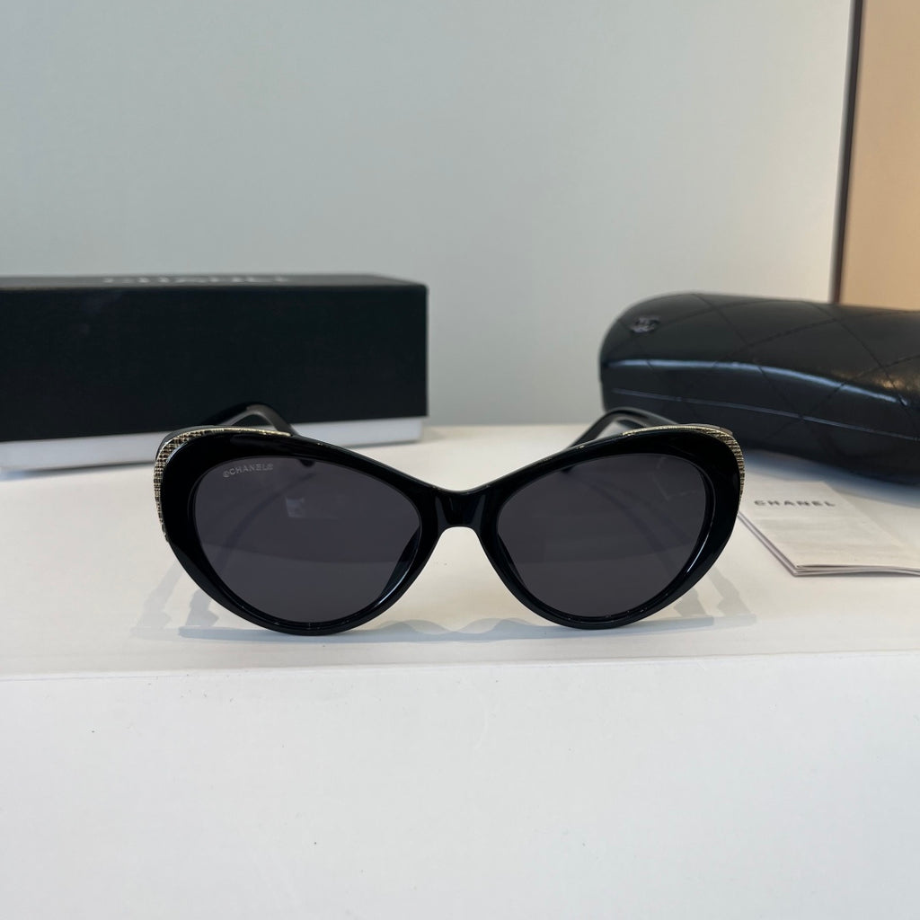 Chanel Cat-Eye Black Lens Sunglasses for Men & Women - detail image 2