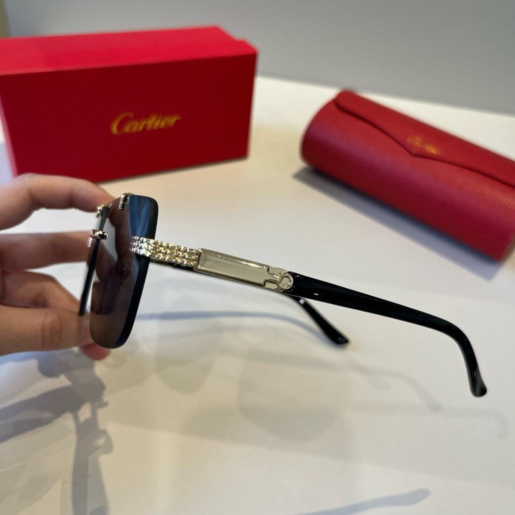 Cartier Lightweight Metal Rimless Silver Lens Sunglasses for Men & Wo - 449461 - detail image 8