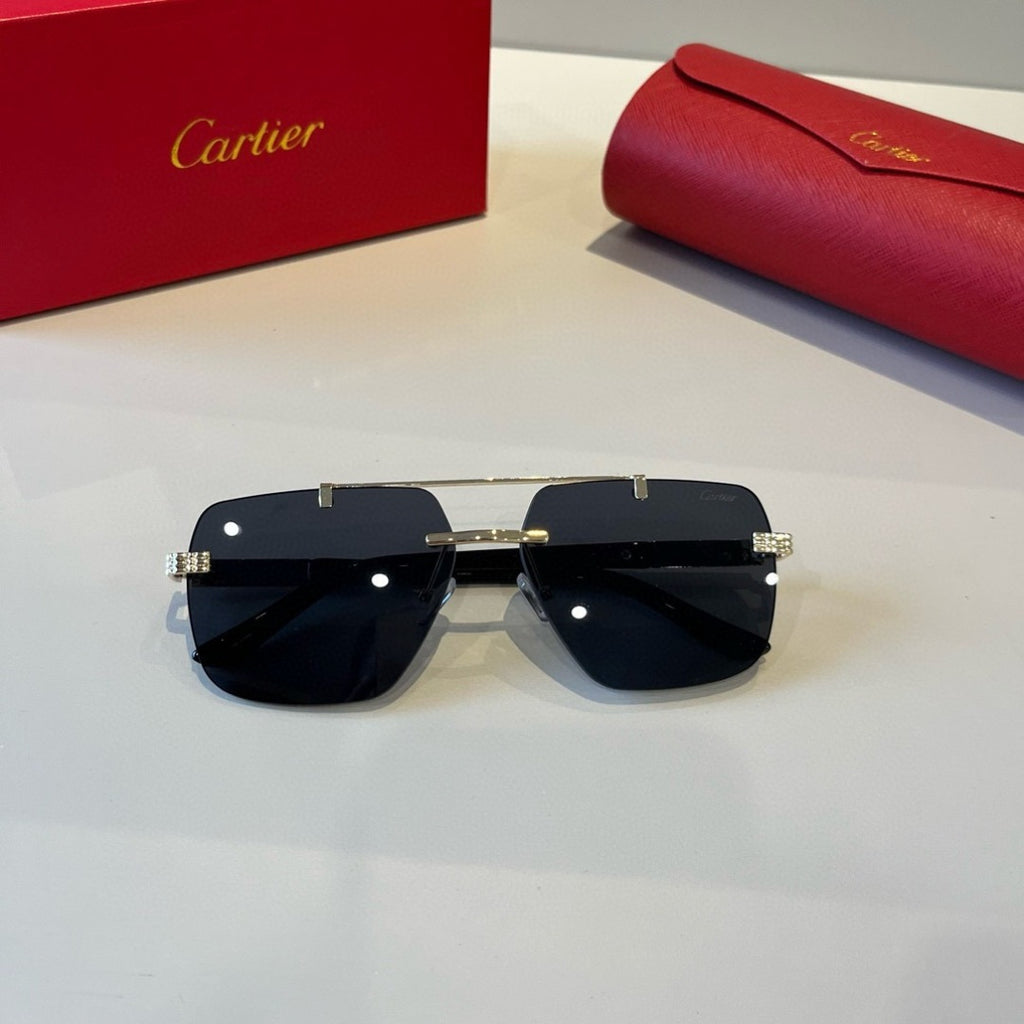Cartier Lightweight Metal Rimless Silver Lens Sunglasses for Men & Wo - 449461 - detail image 7