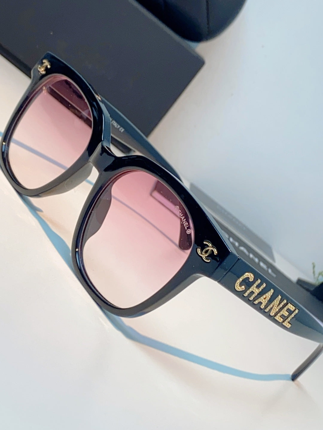 Chanel Square Black Lens Sunglasses for Women - 431647 - detail image 7