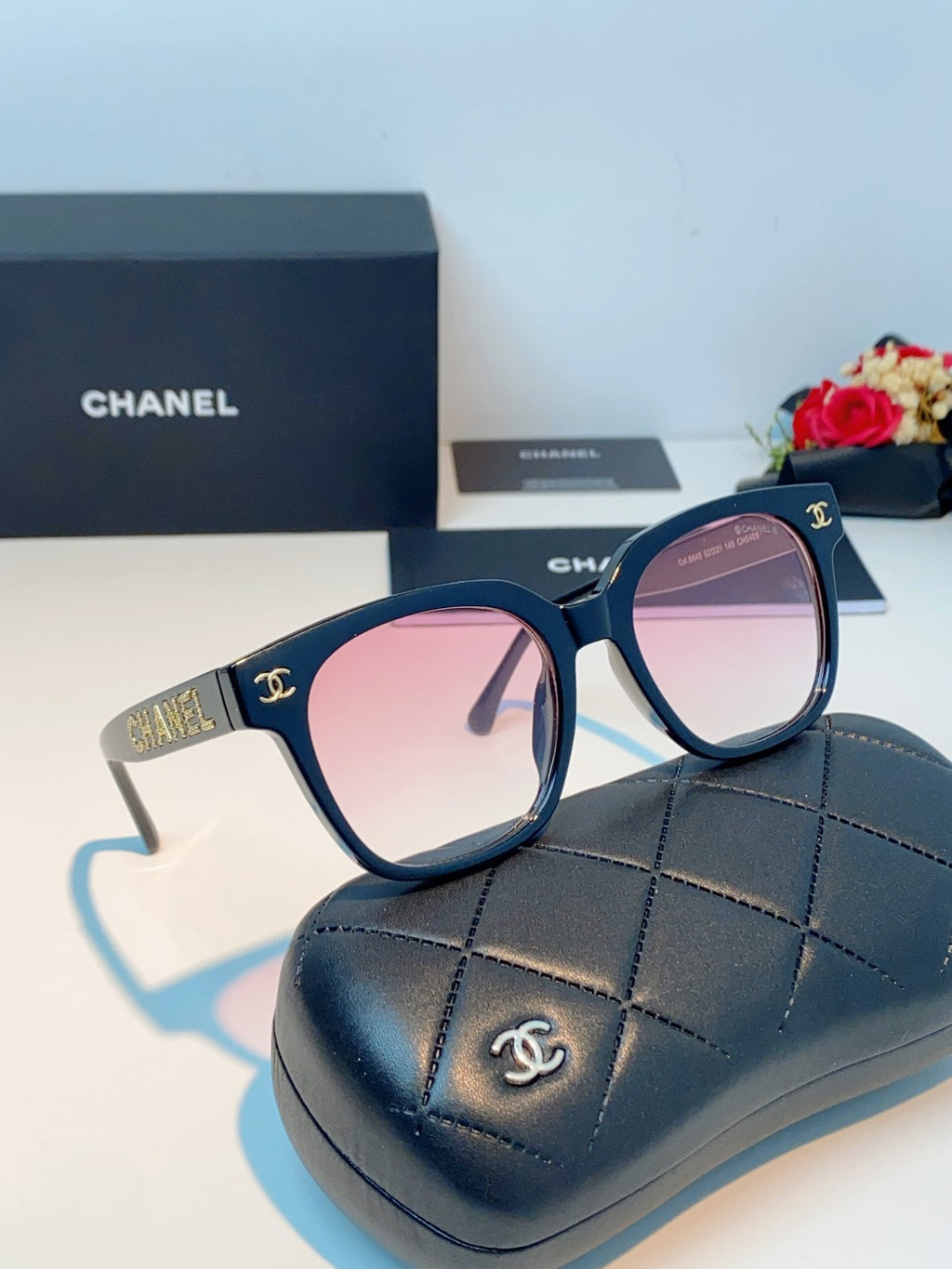 Chanel Square Black Lens Sunglasses for Women - 431647 - detail image 10