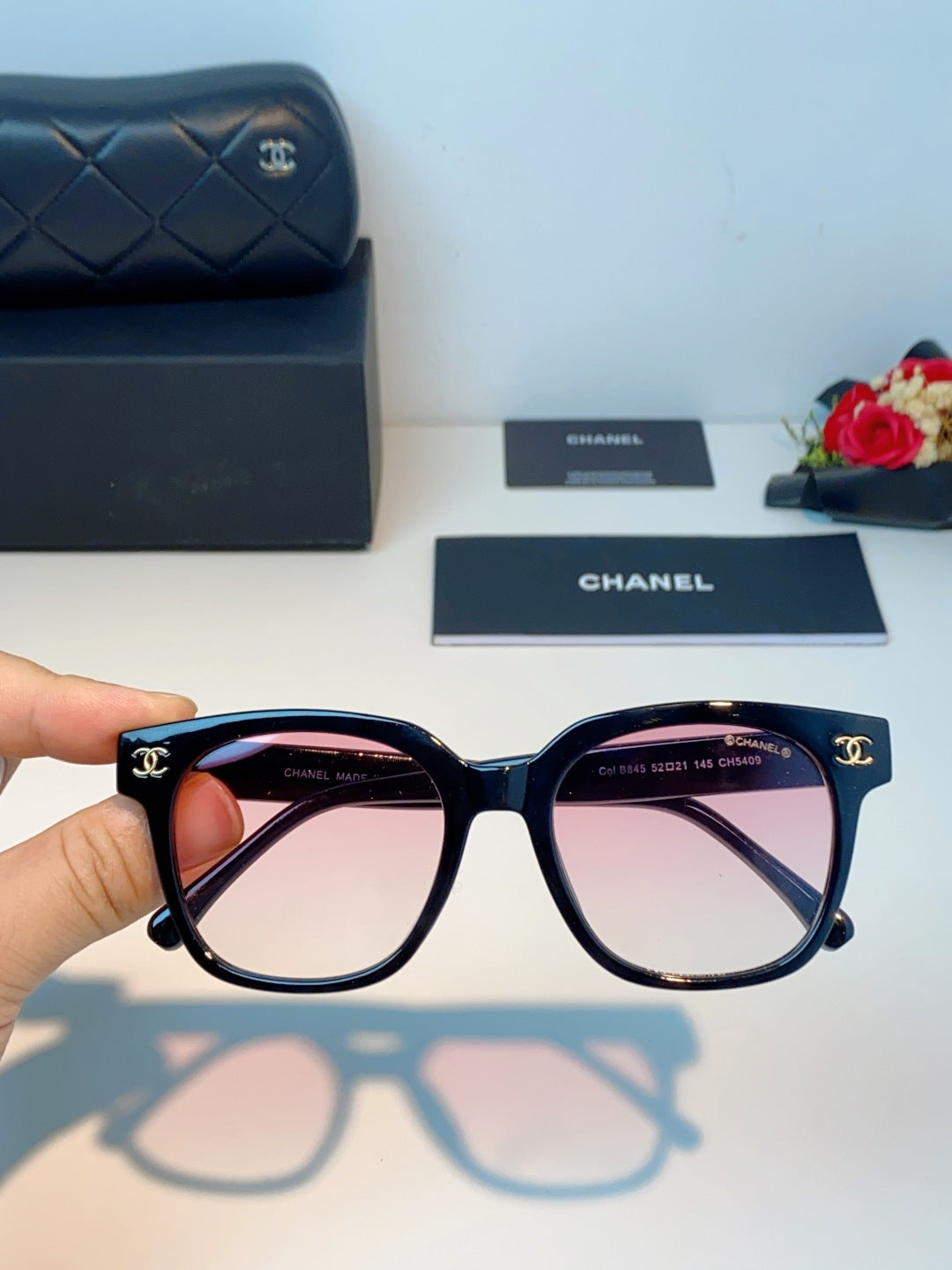 Chanel Square Black Lens Sunglasses for Women - 431647 - detail image 4