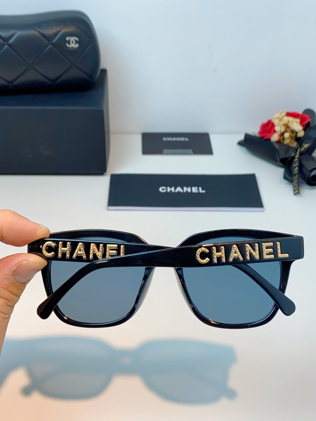 Chanel Square Blue Lens Sunglasses for Women - 431649 - detail image 5