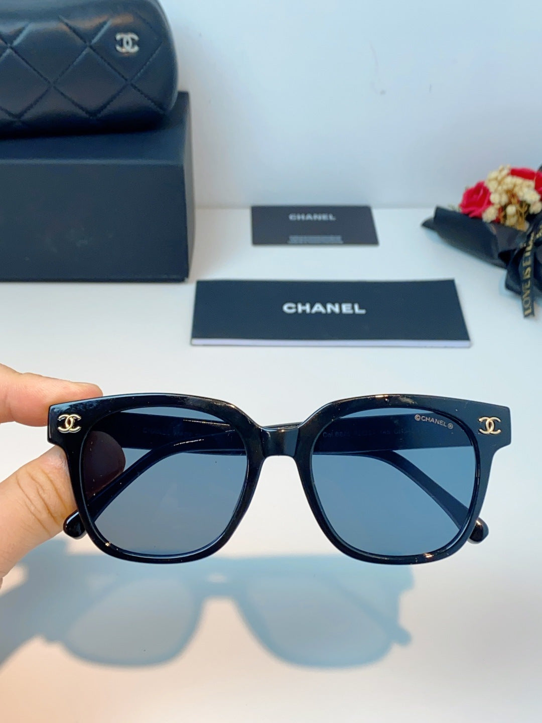 Chanel Square Blue Lens Sunglasses for Women - 431649 - detail image 4