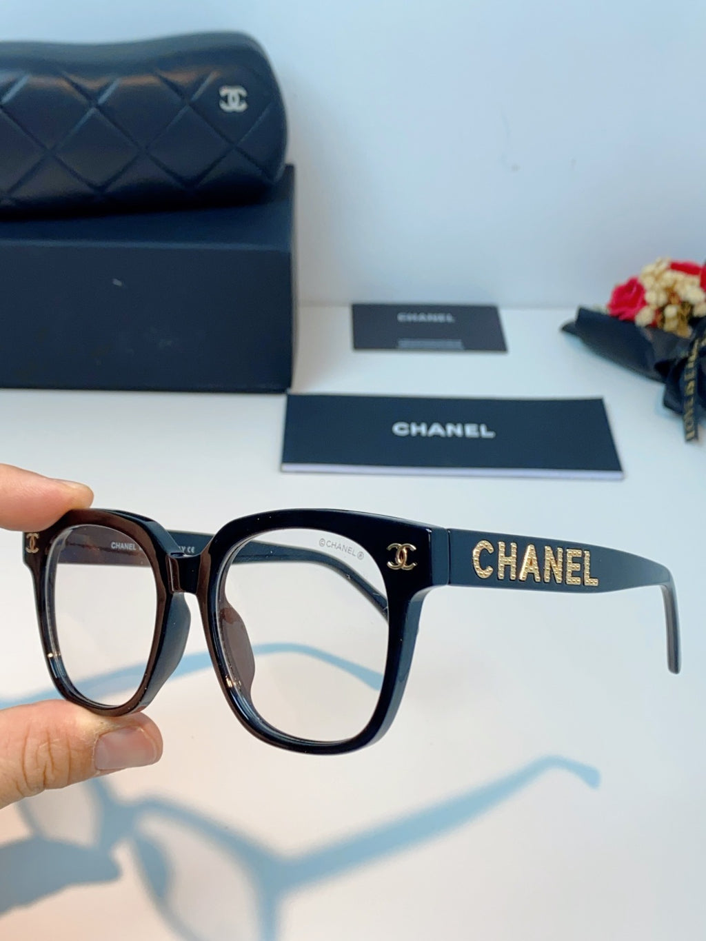 Chanel Square Black Lens Sunglasses for Women - 431651 - detail image 6