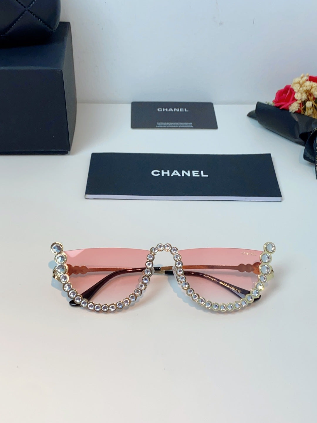 Chanel Metal Browline Pink Lens Sunglasses for Women - detail image 9