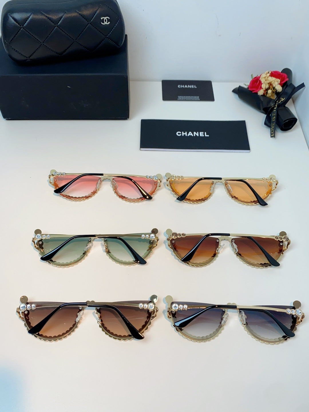 Chanel Metal Browline Brown Lens Sunglasses for Women - detail image 11