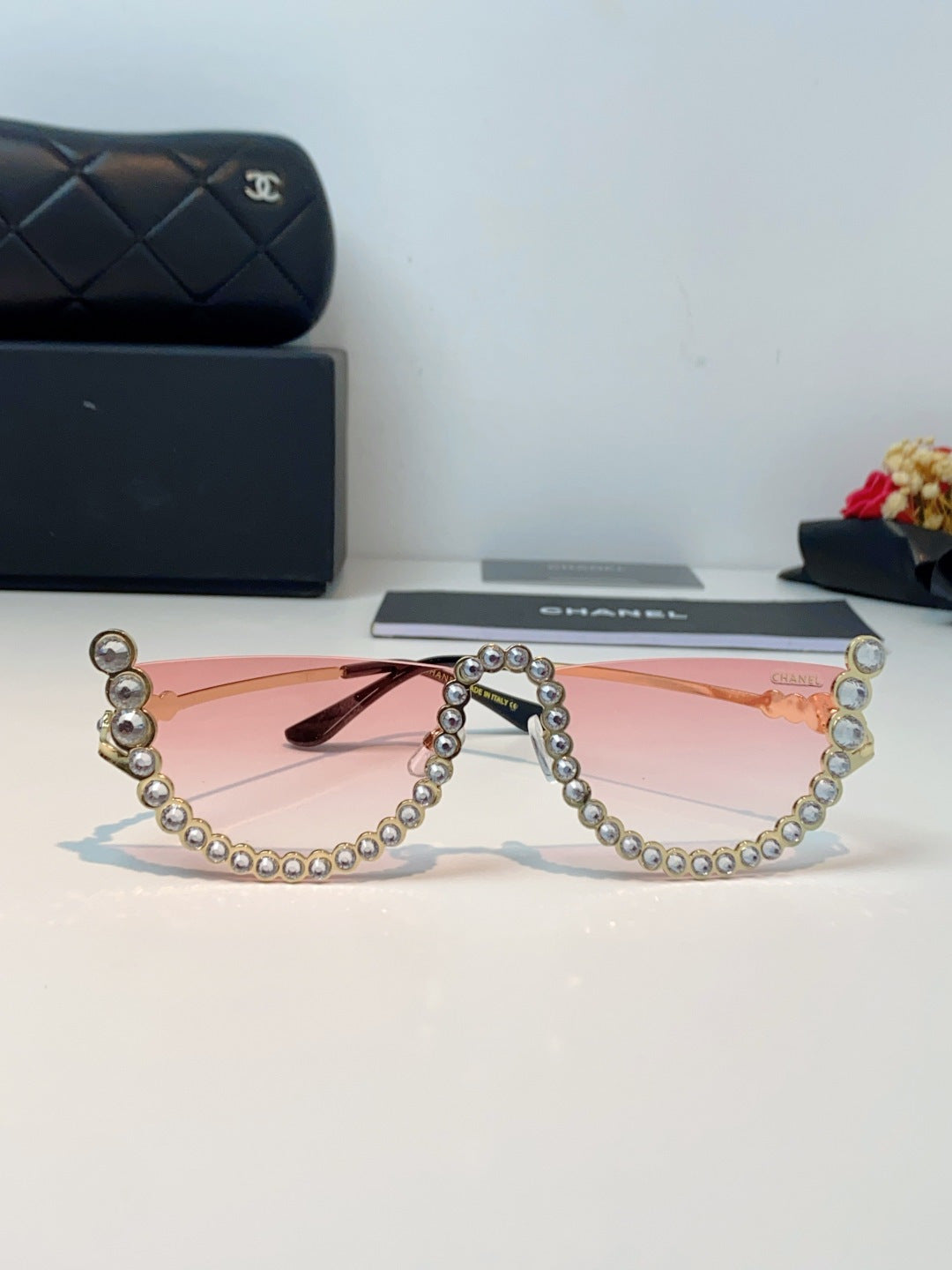 Chanel Metal Browline Pink Lens Sunglasses for Women - detail image 2