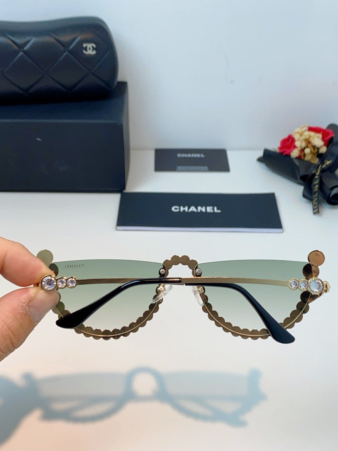 Chanel Metal Browline Silver Lens Sunglasses for Women - detail image 4
