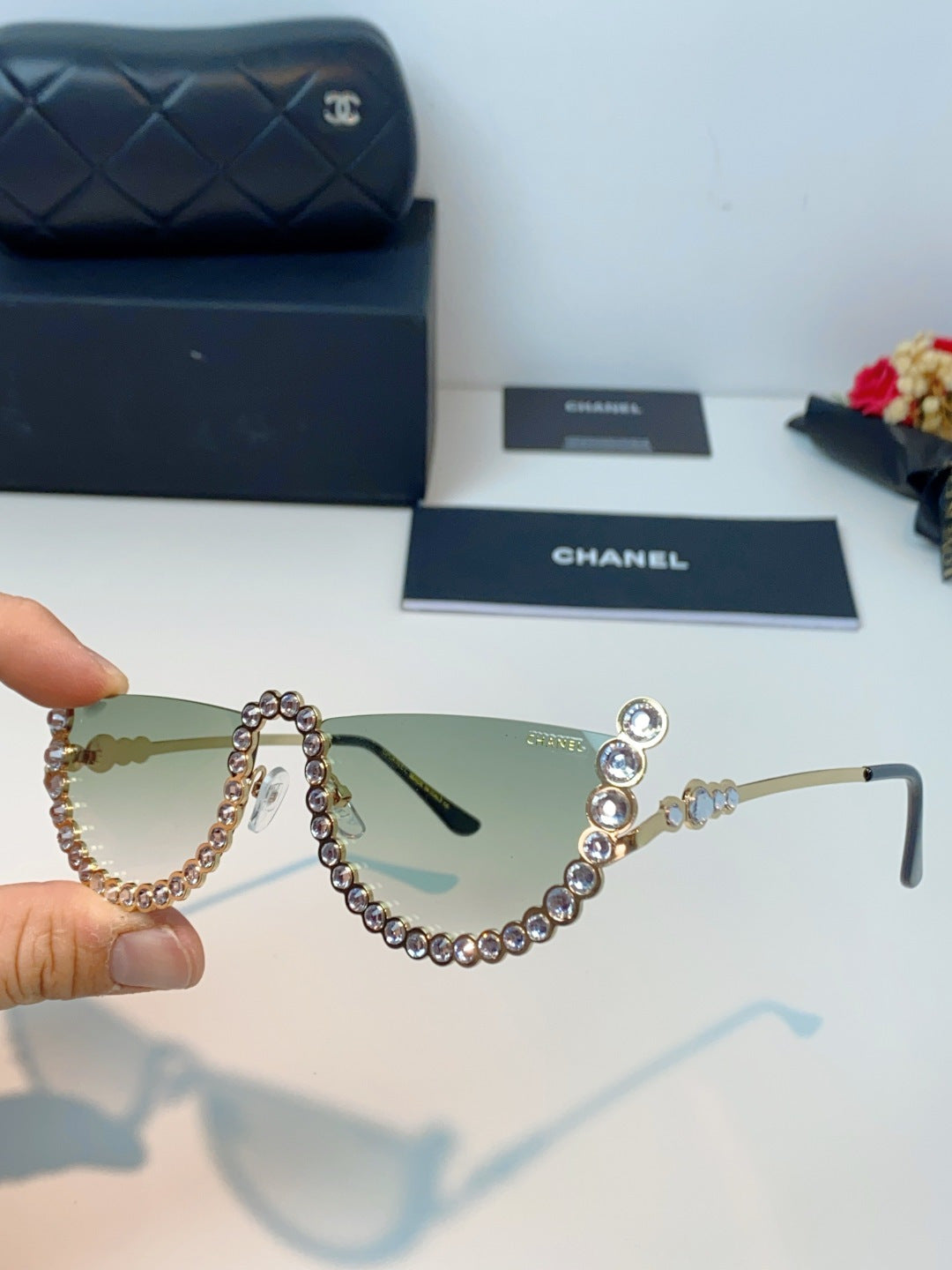 Chanel Metal Browline Silver Lens Sunglasses for Women - detail image 5