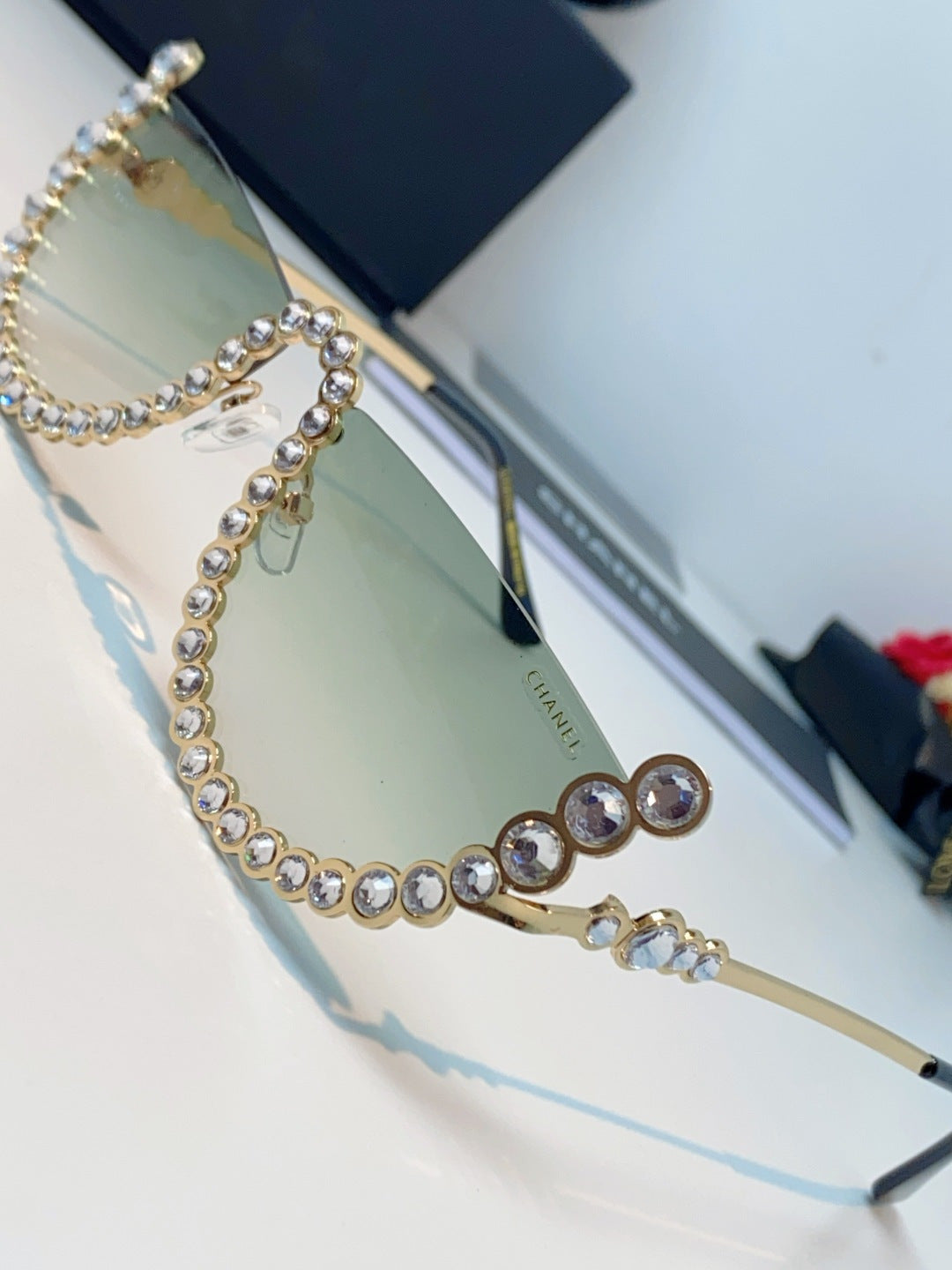 Chanel Metal Browline Silver Lens Sunglasses for Women - detail image 6