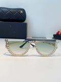 Chanel Metal Browline Silver Lens Sunglasses for Women