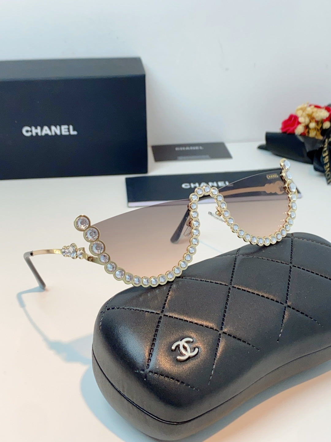 Chanel Metal Browline Brown Lens Sunglasses for Women - 431654 - detail image 10
