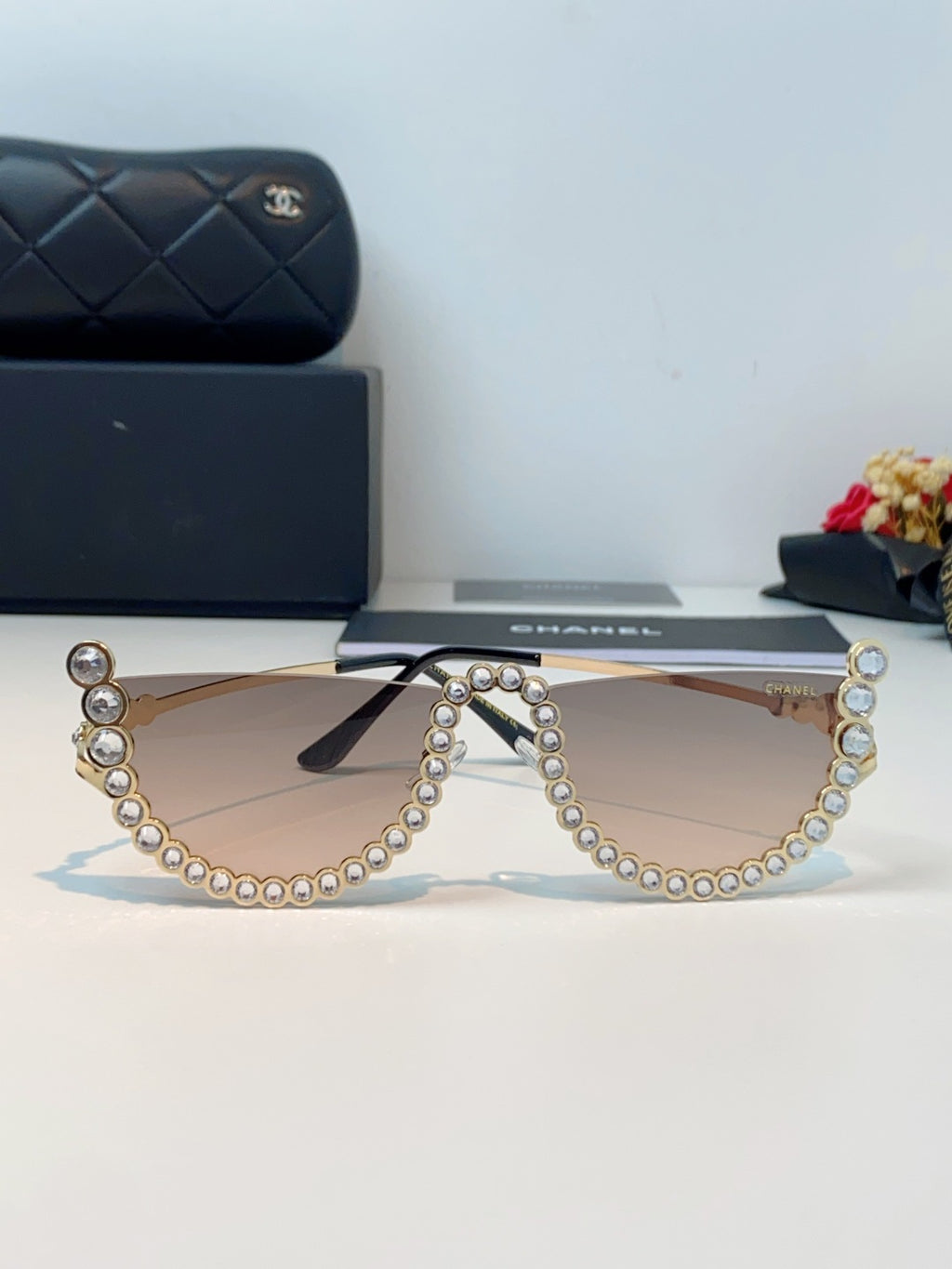 Chanel Metal Browline Brown Lens Sunglasses for Women - 431654 - detail image 2