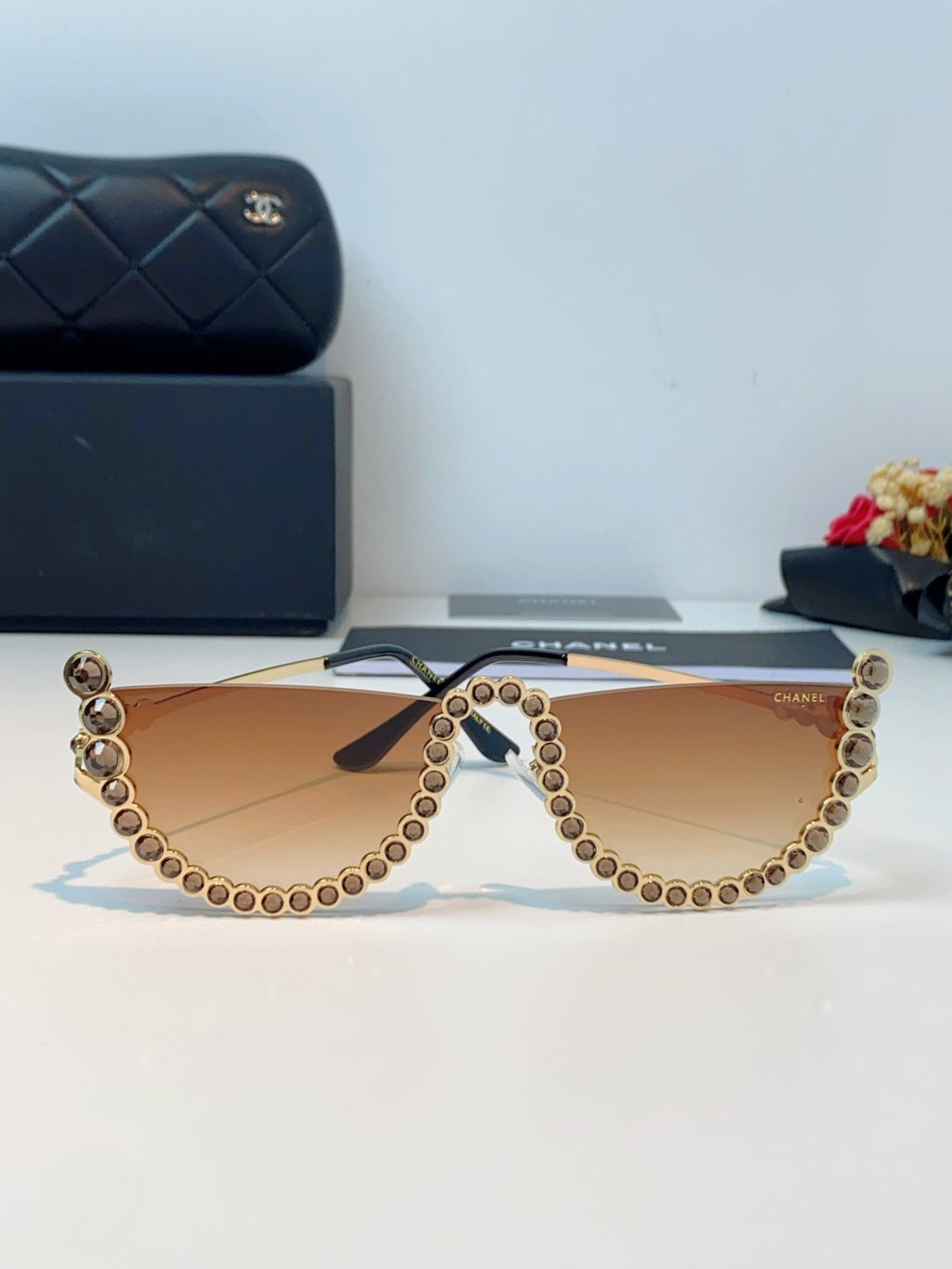 Chanel Metal Browline Brown Lens Sunglasses for Women - detail image 2